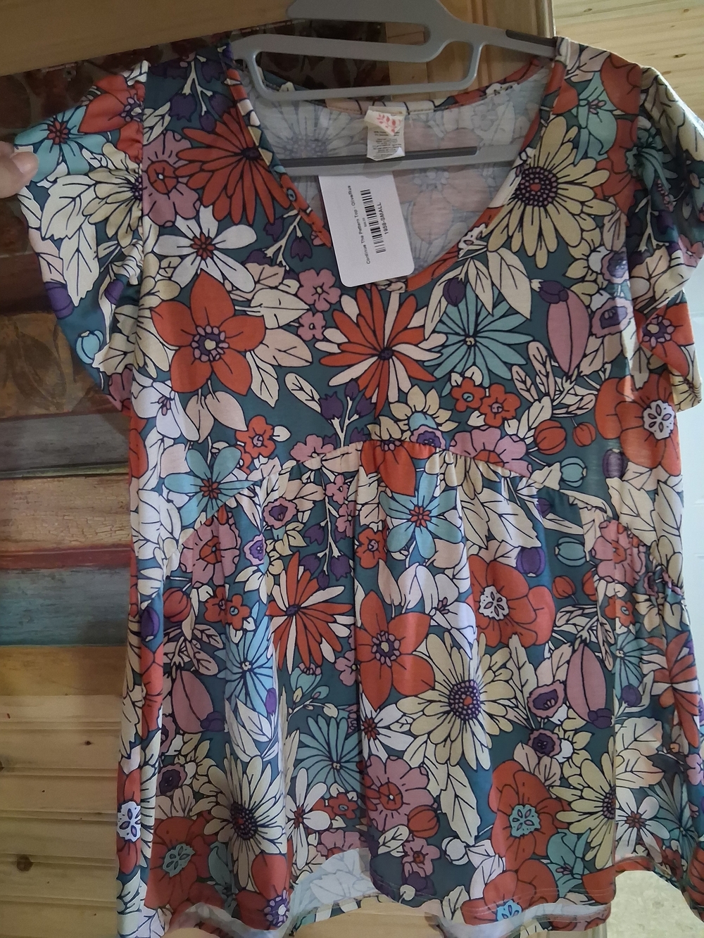 Floral Short Sleeve V-Neck Peplum Top - Multicolor